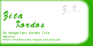 zita kordos business card